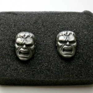 Marvel Comics The Incredible Hulk Head Metal Cuff Links New NOS Box